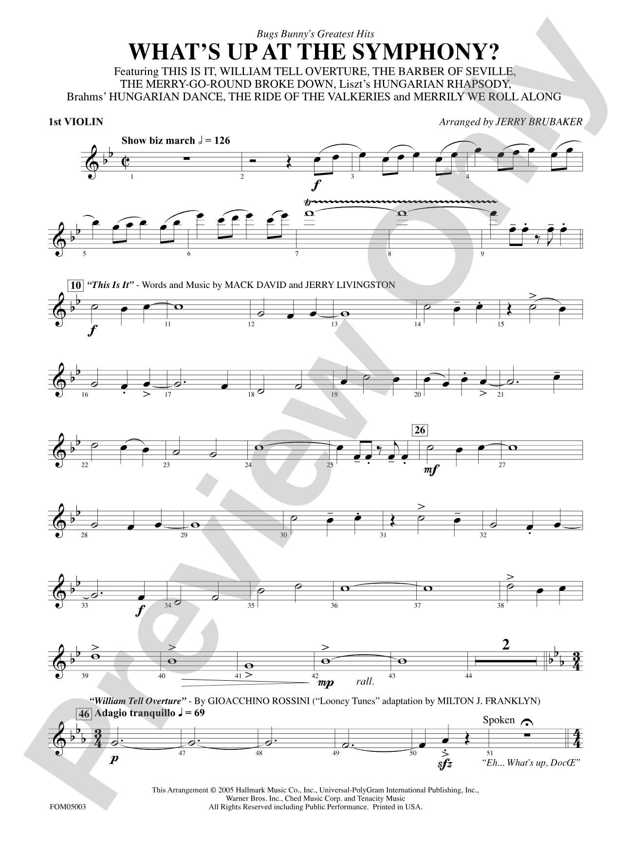 What's Up at the Symphony? (Bugs Bunny's Greatest Hits): 1st Violin