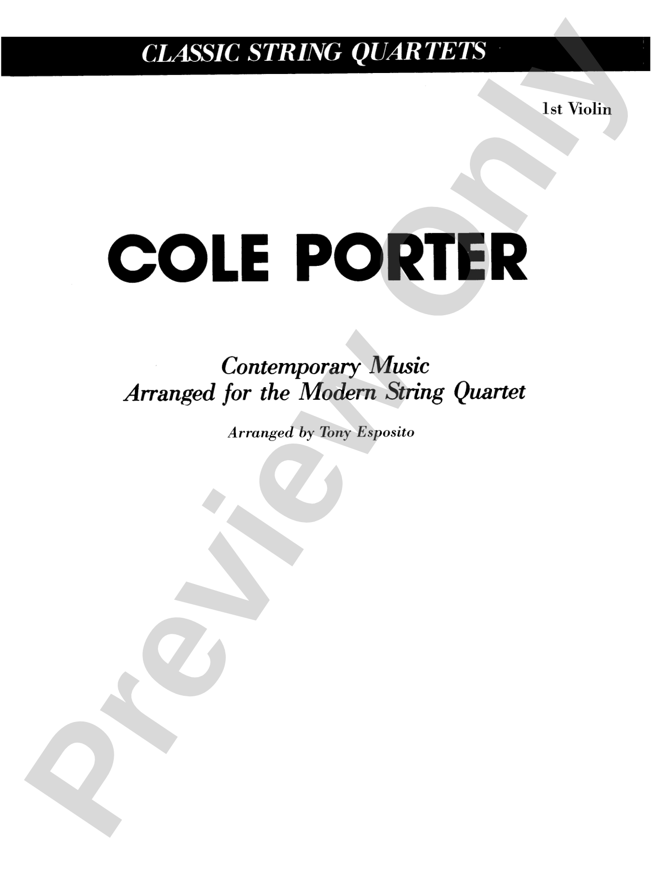 Cole Porter (Classic String Quartets): 1st Violin
