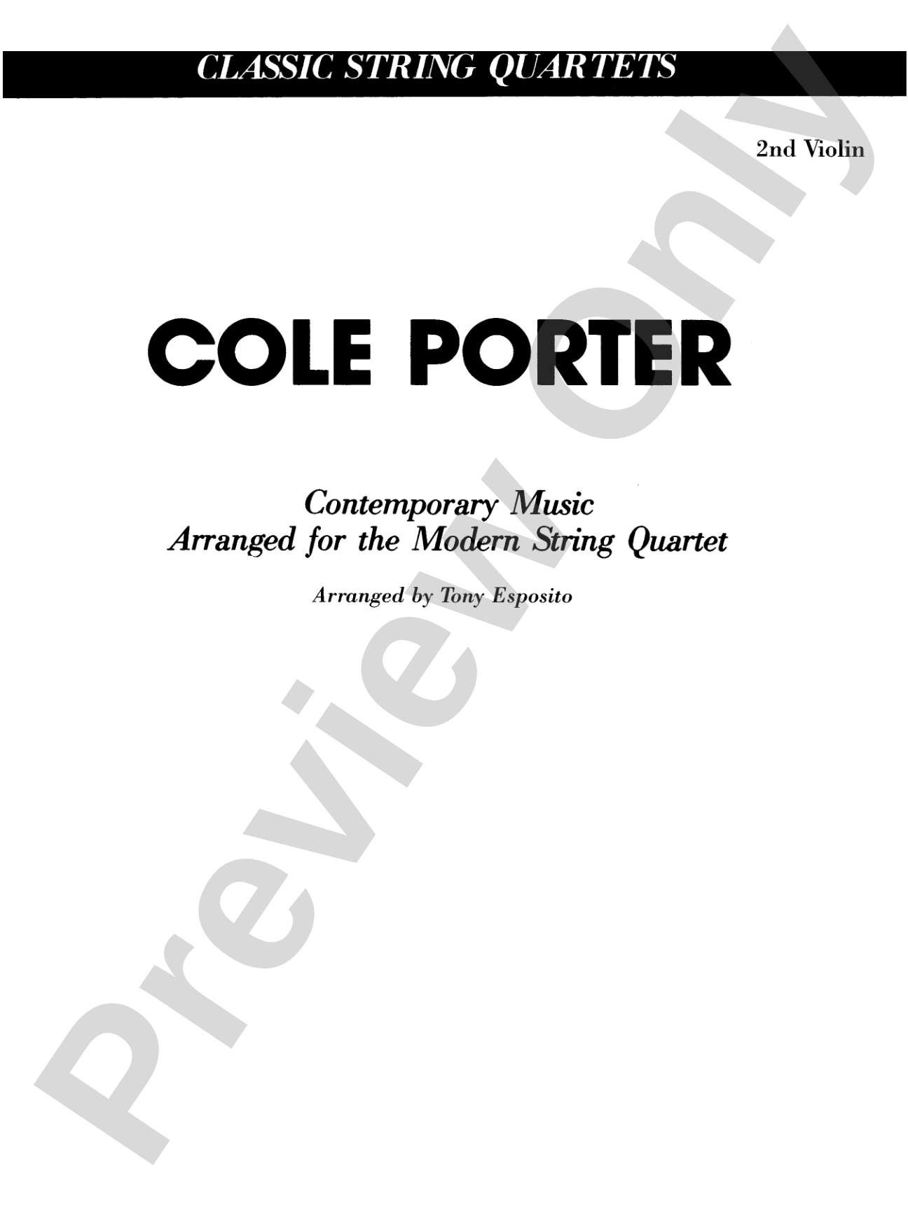 Cole Porter (Classic String Quartets): 2nd Violin