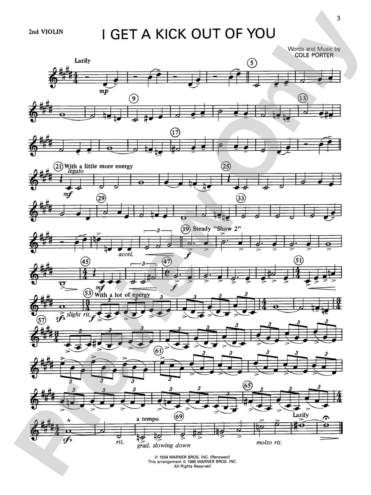 Cole Porter (Classic String Quartets): 2nd Violin