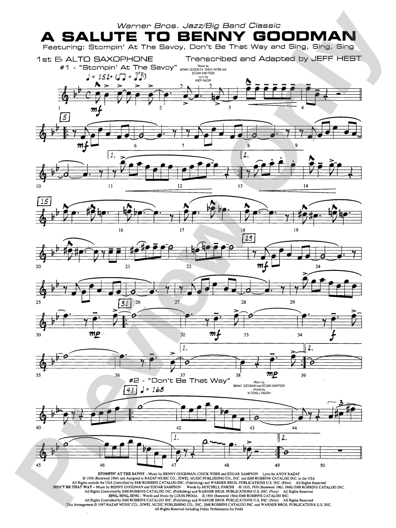 A Salute to Benny Goodman: E-flat Alto Saxophone