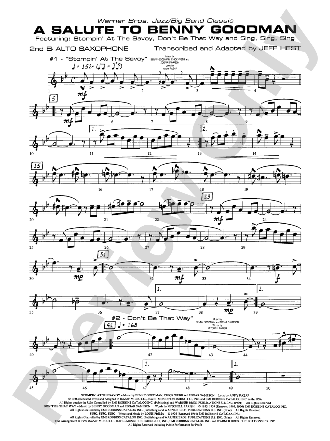 A Salute to Benny Goodman: 2nd E-flat Alto Saxophone