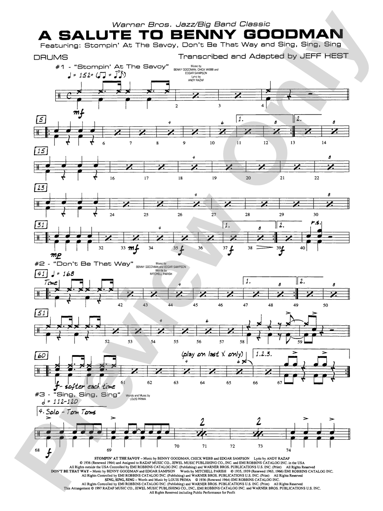A Salute to Benny Goodman: Drums