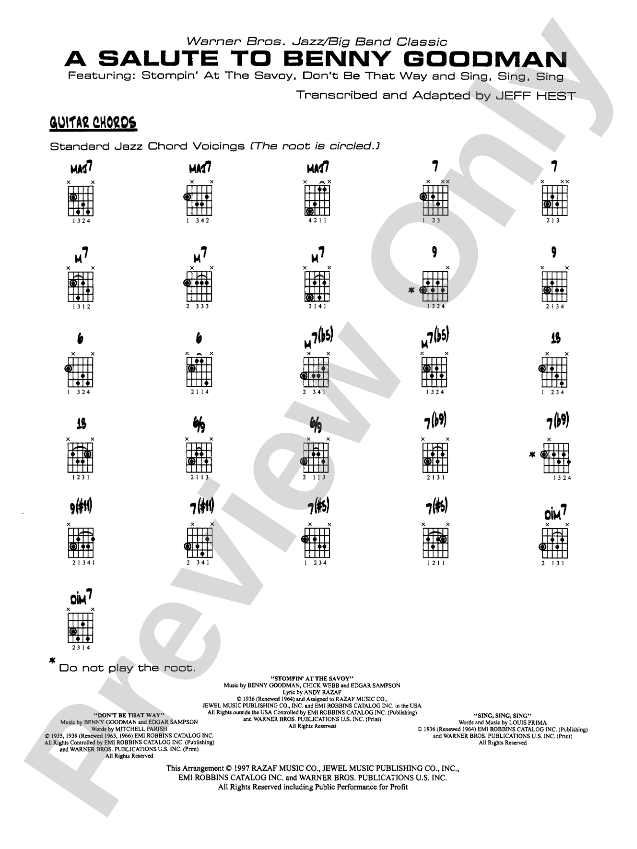 A Salute to Benny Goodman: Guitar Chords