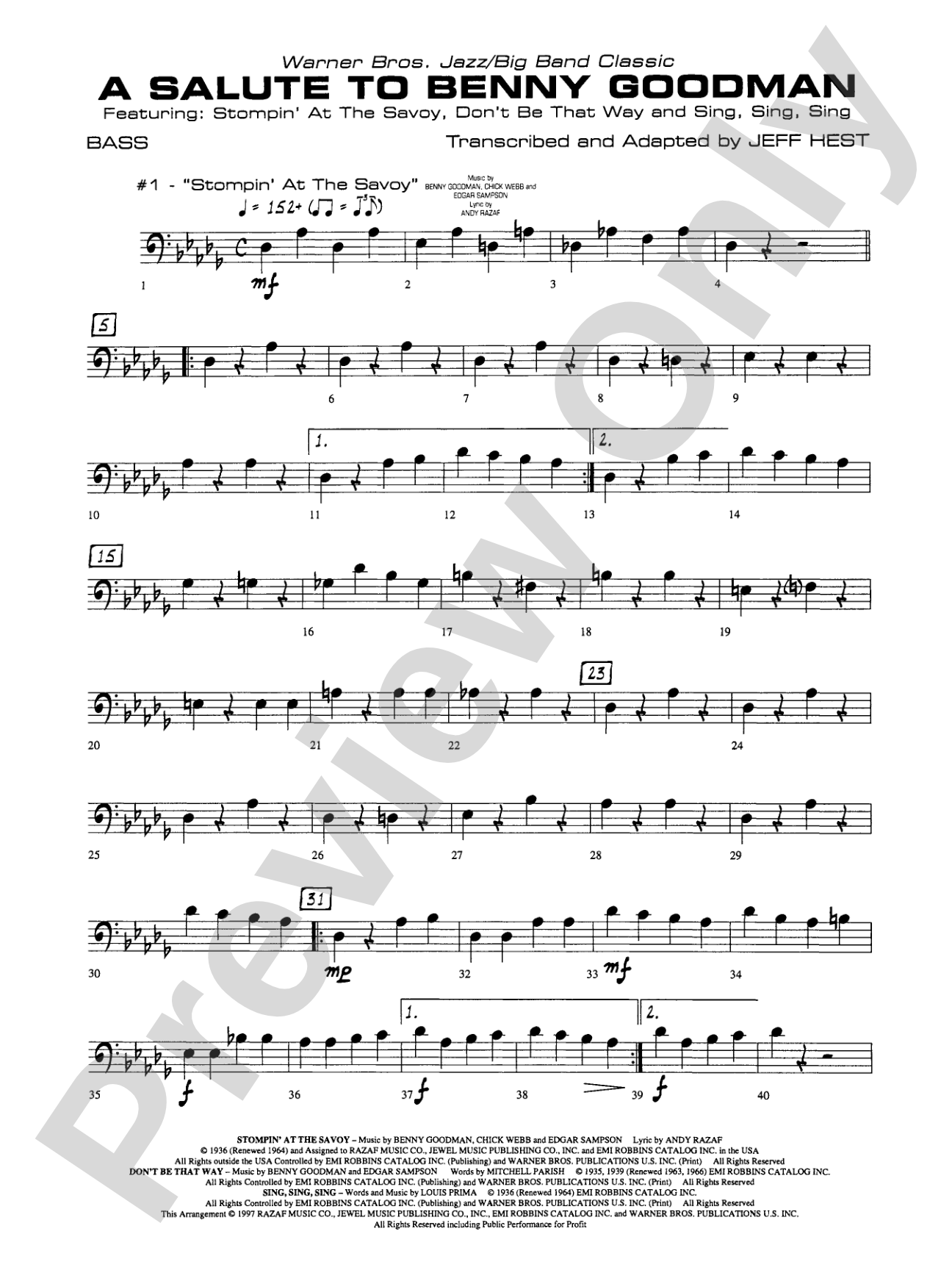 A Salute to Benny Goodman: String Bass