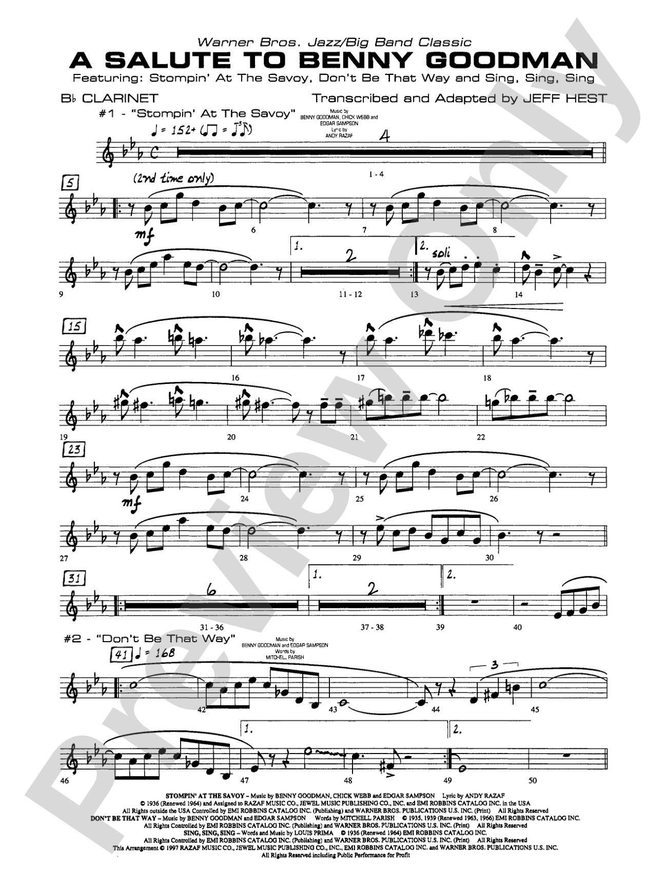 A Salute to Benny Goodman: Solo Clarinet