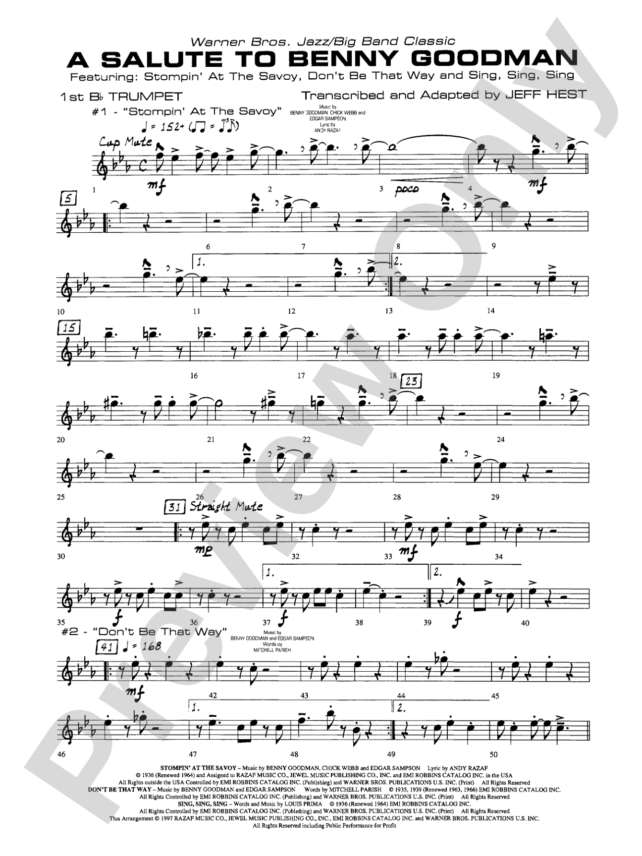A Salute to Benny Goodman: 1st B-flat Trumpet