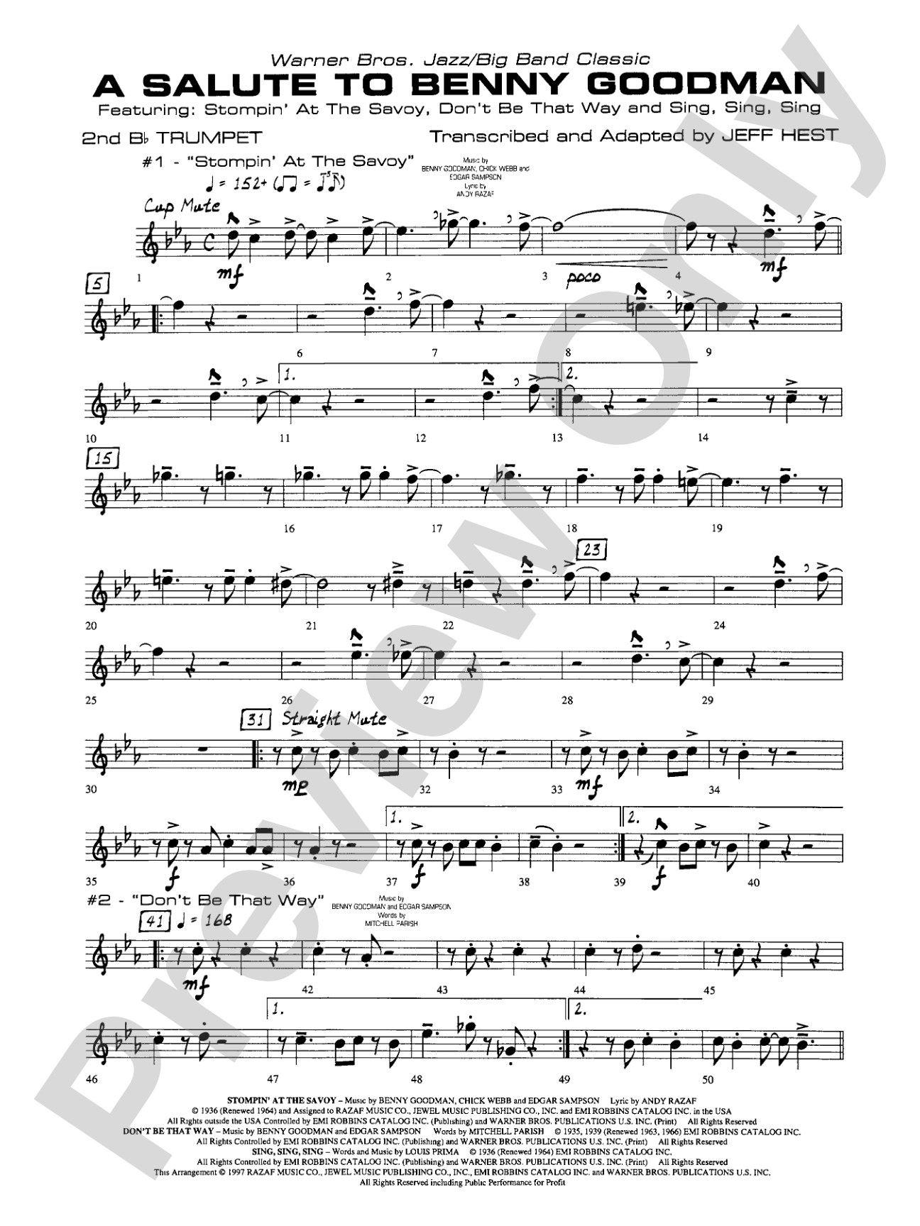 A Salute to Benny Goodman: 2nd B-flat Trumpet