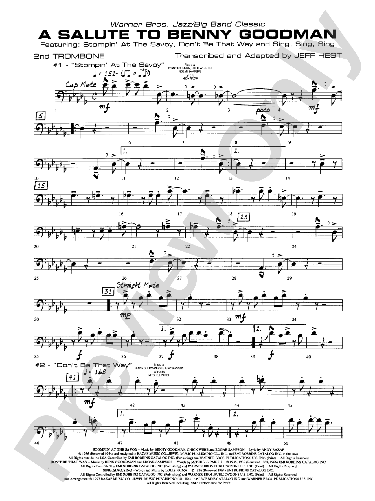 A Salute to Benny Goodman: 2nd Trombone
