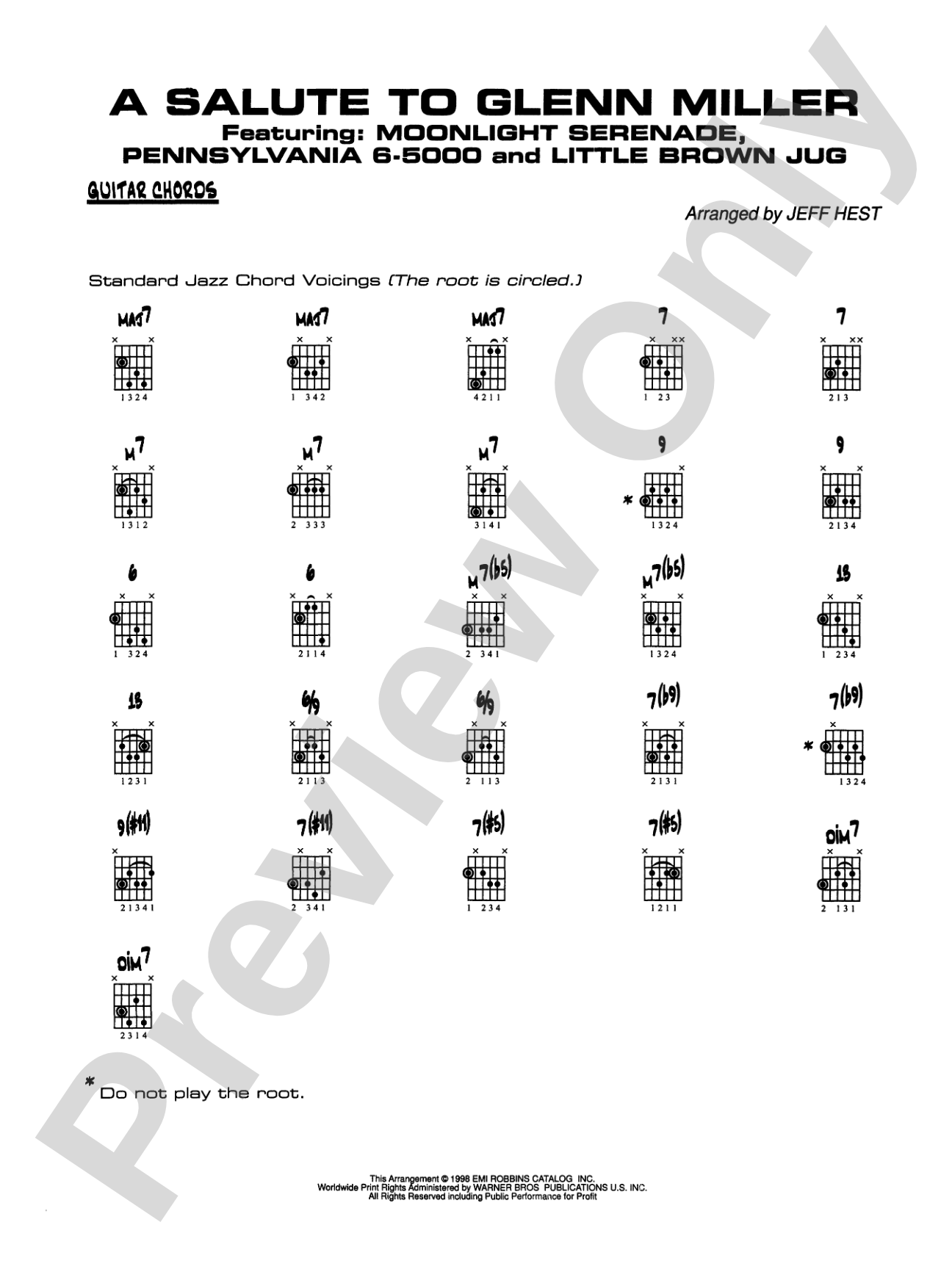 A Salute to Glenn Miller: Guitar Chords