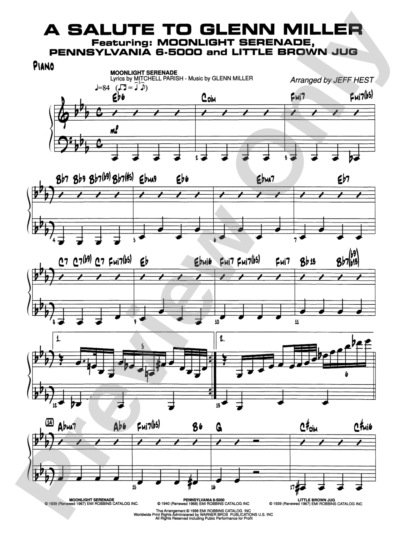 A Salute to Glenn Miller: Piano Accompaniment