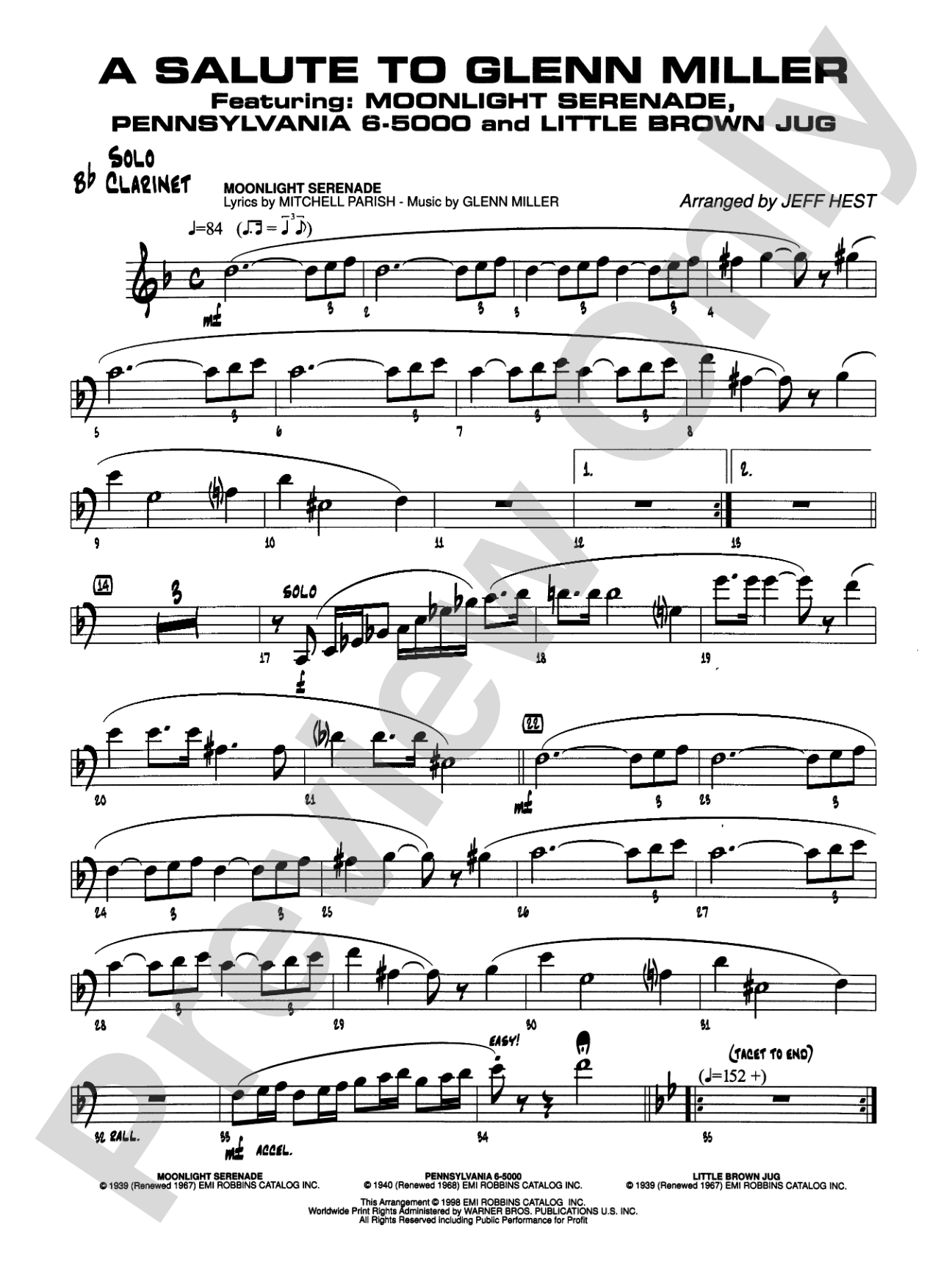 A Salute to Glenn Miller: Solo Clarinet