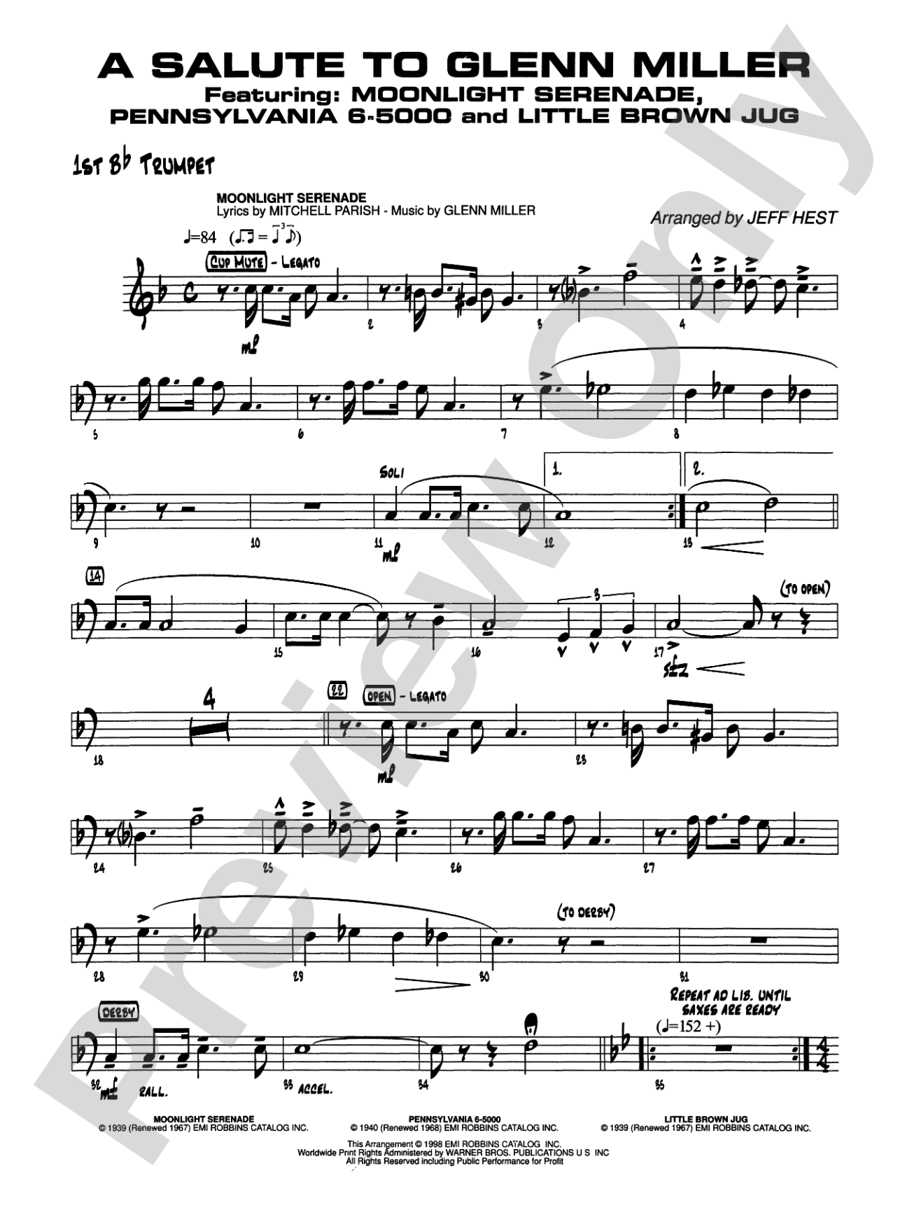 A Salute to Glenn Miller: 1st B-flat Trumpet