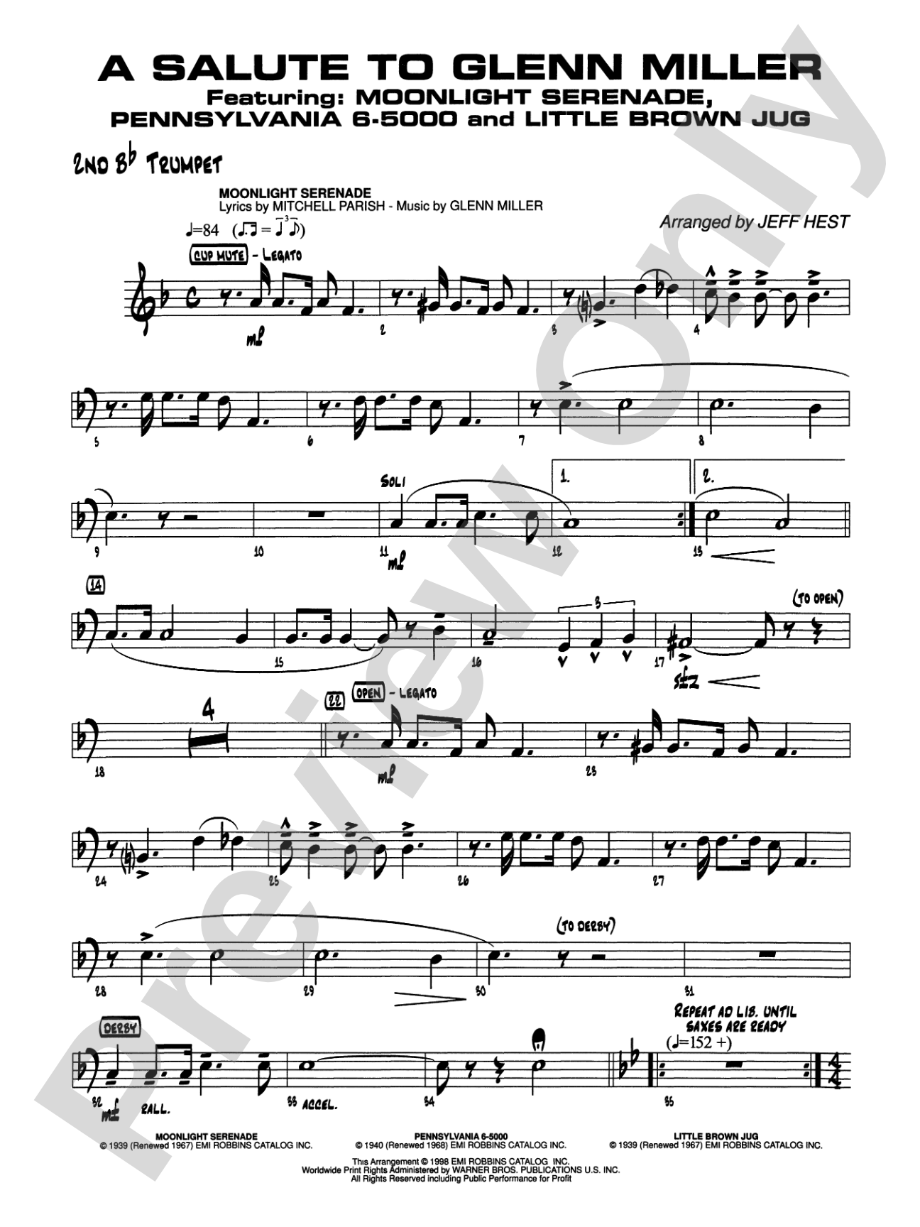 A Salute to Glenn Miller: 2nd B-flat Trumpet