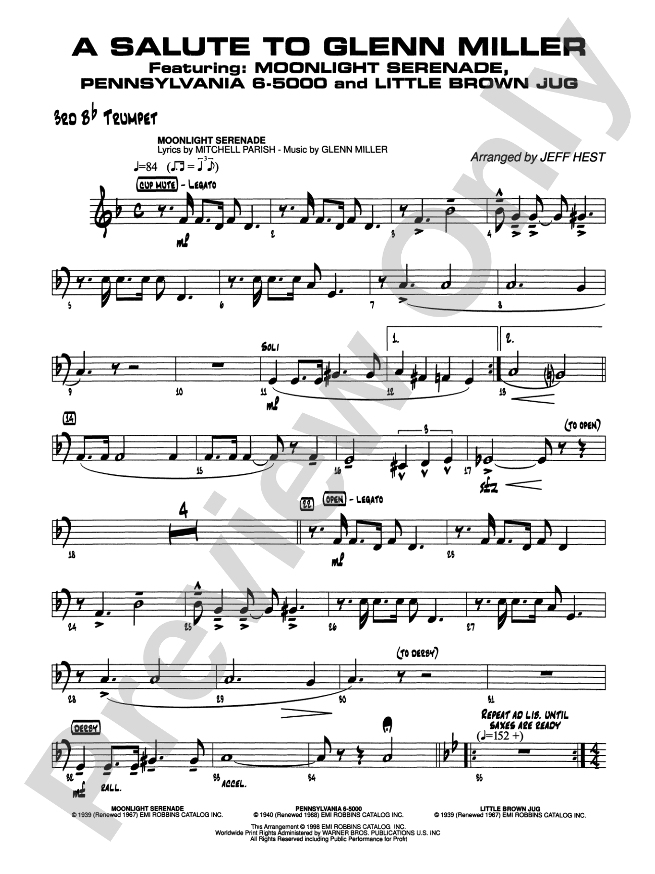 A Salute to Glenn Miller: 3rd B-flat Trumpet