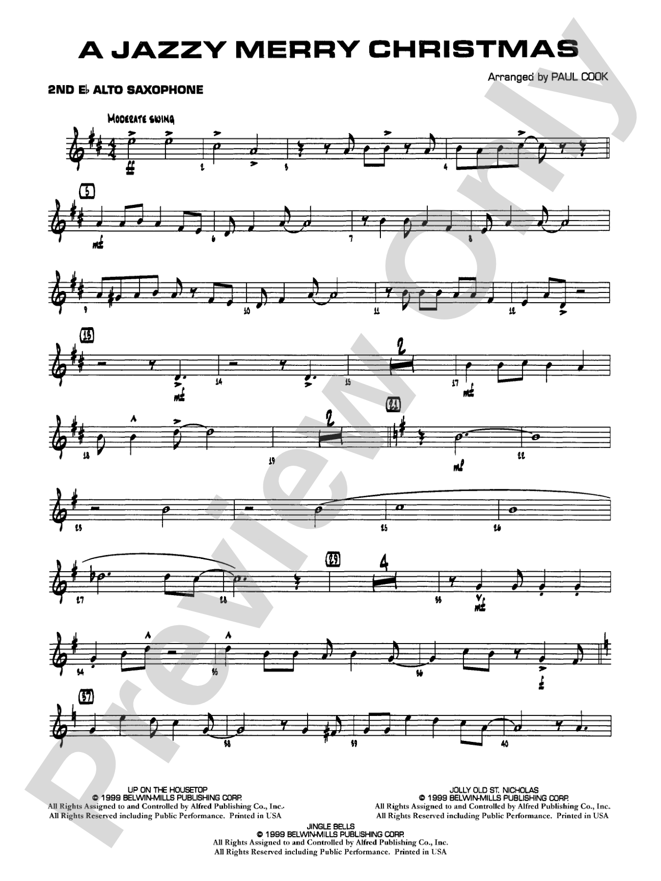 Jazzy Merry Christmas: 2nd E-flat Alto Saxophone