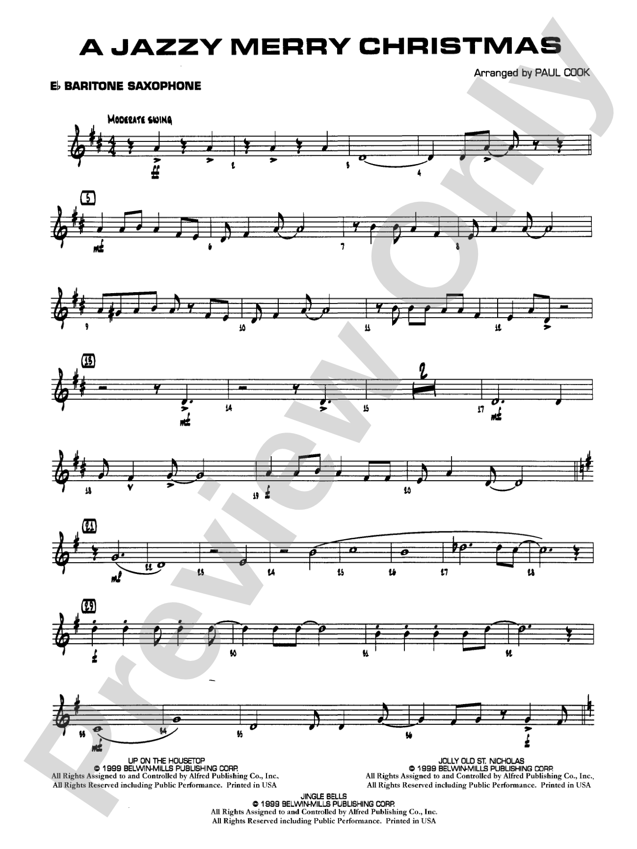 Jazzy Merry Christmas: E-flat Baritone Saxophone