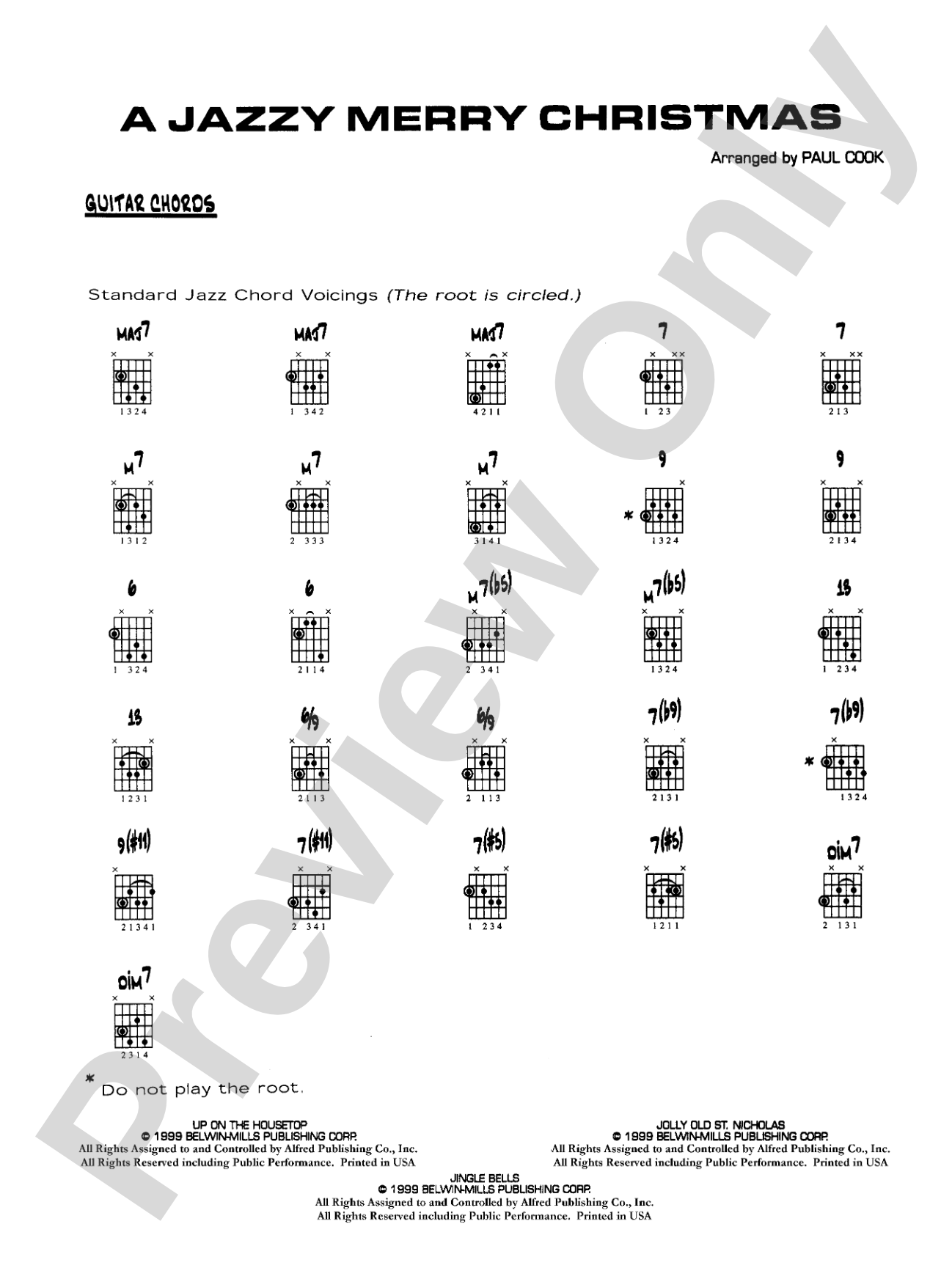 Jazzy Merry Christmas: Guitar Chords