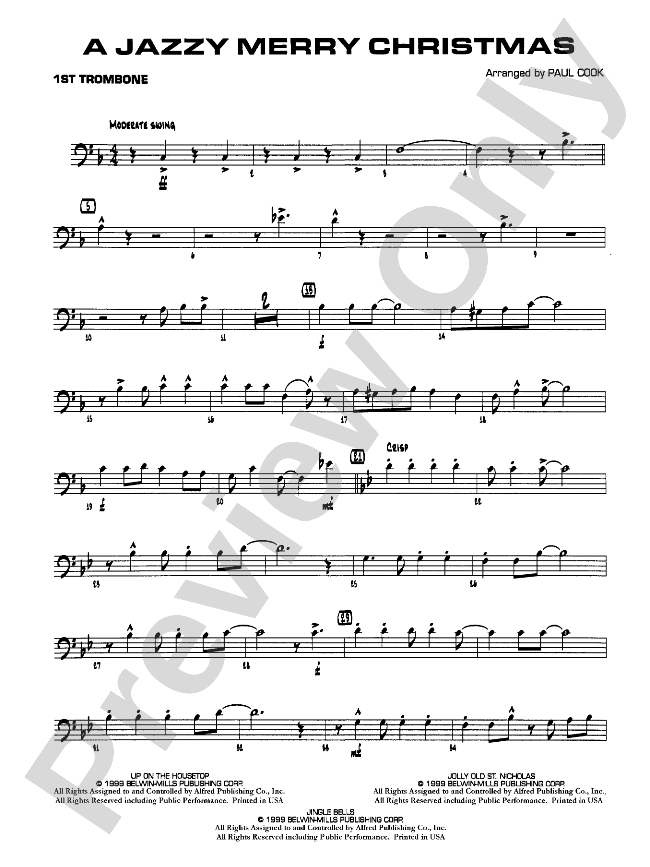 Jazzy Merry Christmas: 1st Trombone