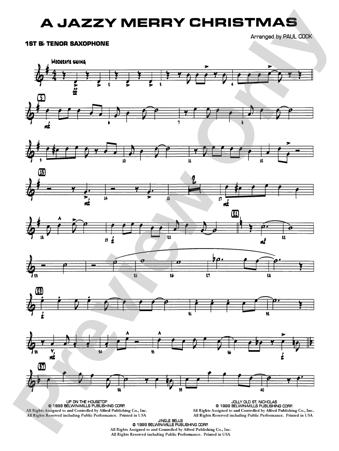 Jazzy Merry Christmas: B-flat Tenor Saxophone