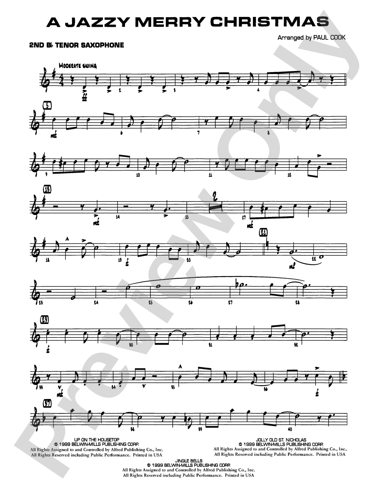 Jazzy Merry Christmas: 2nd B-flat Tenor Saxophone