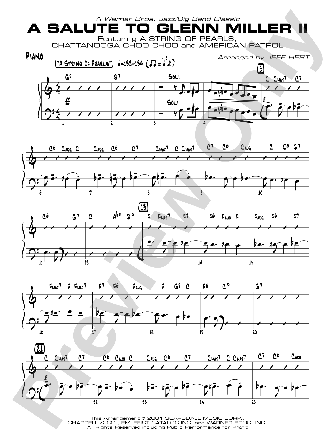 A Salute to Glenn Miller II: Piano Accompaniment