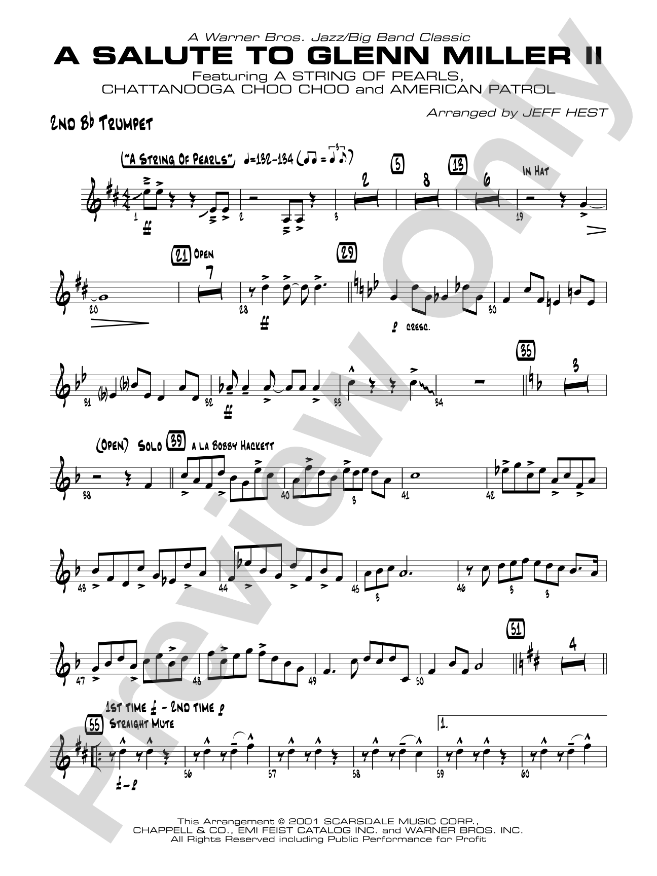 A Salute to Glenn Miller II: 2nd B-flat Trumpet