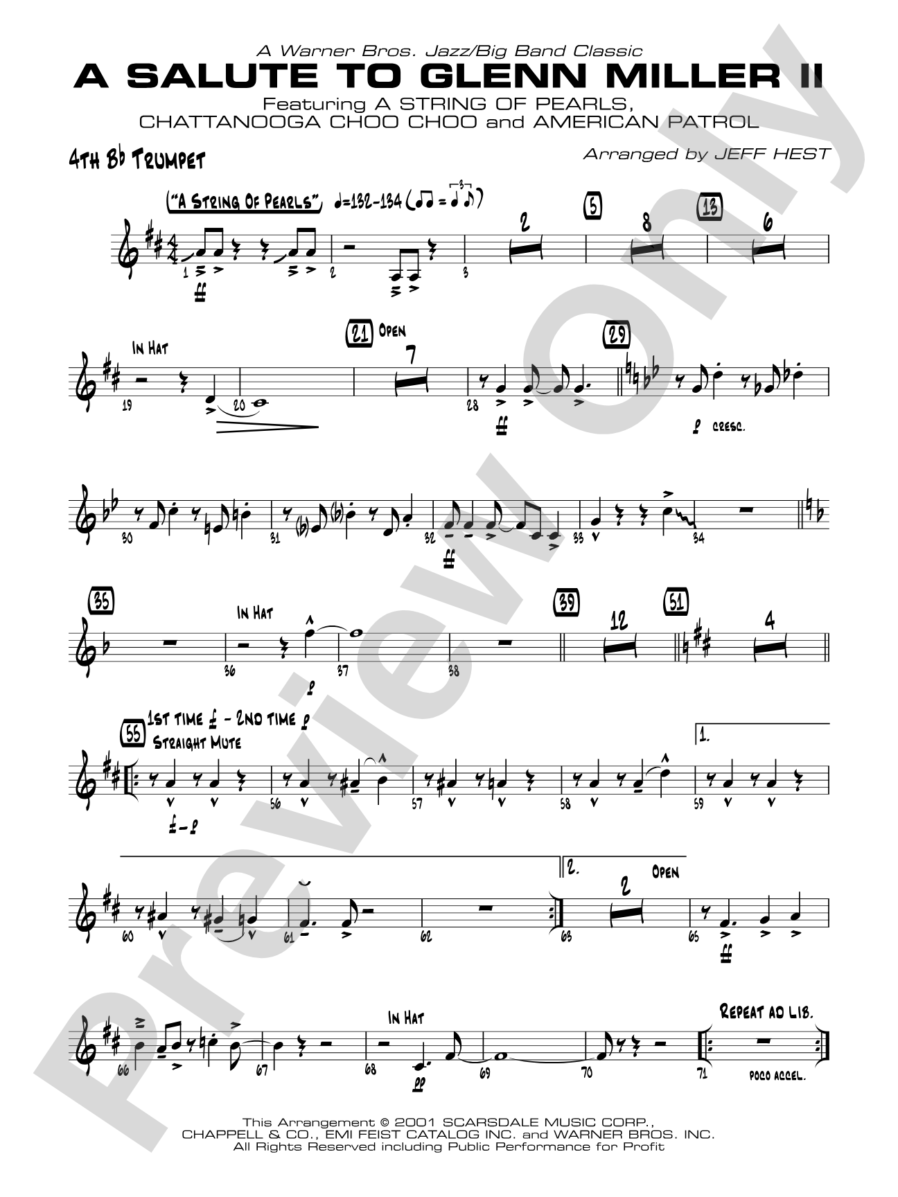 A Salute to Glenn Miller II: 4th B-flat Trumpet