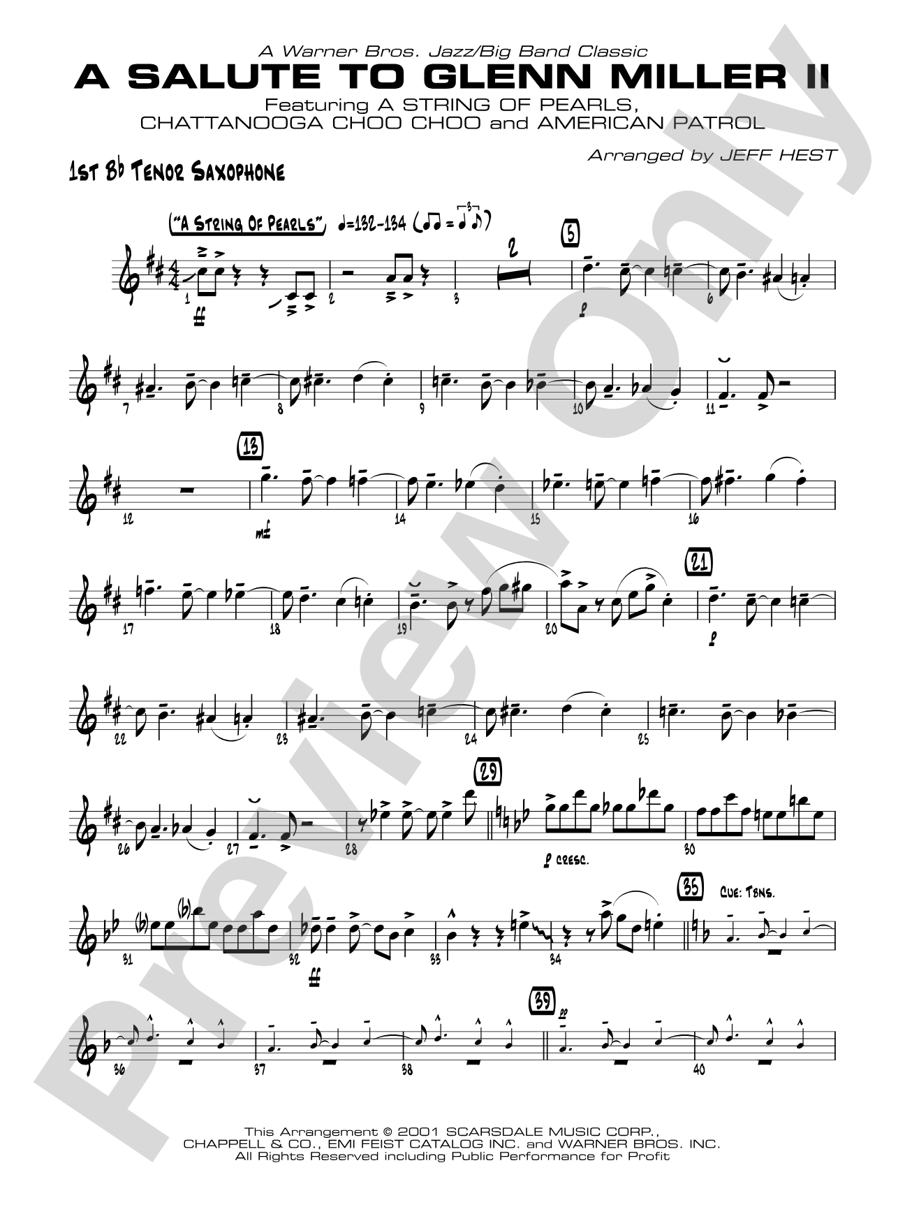 A Salute to Glenn Miller II: B-flat Tenor Saxophone