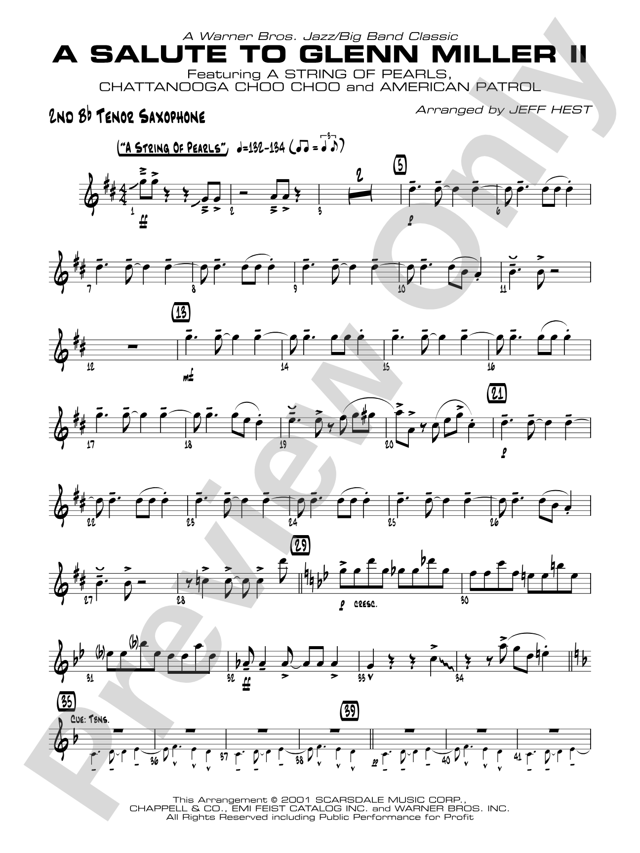 A Salute to Glenn Miller II: 2nd B-flat Tenor Saxophone