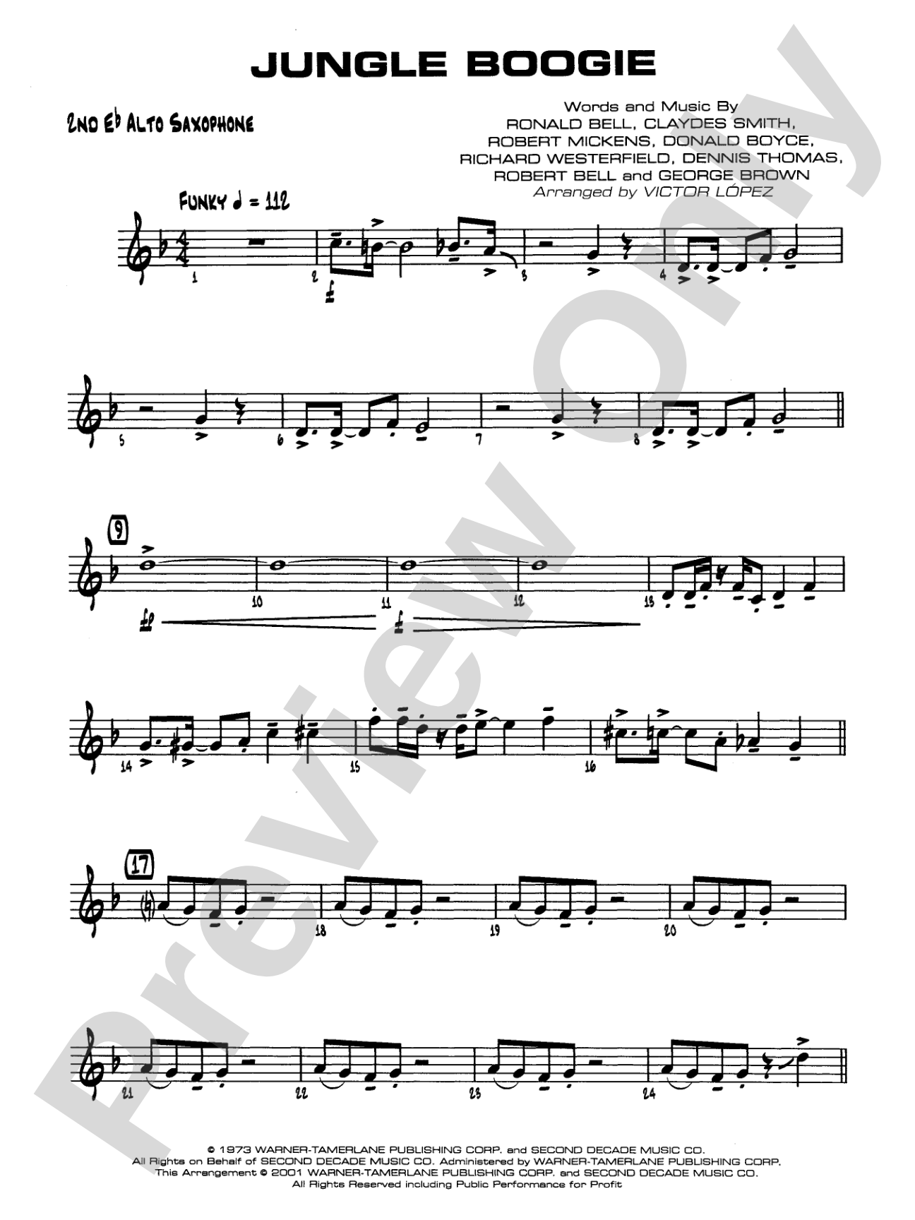 Jungle Boogie: 2nd E-flat Alto Saxophone