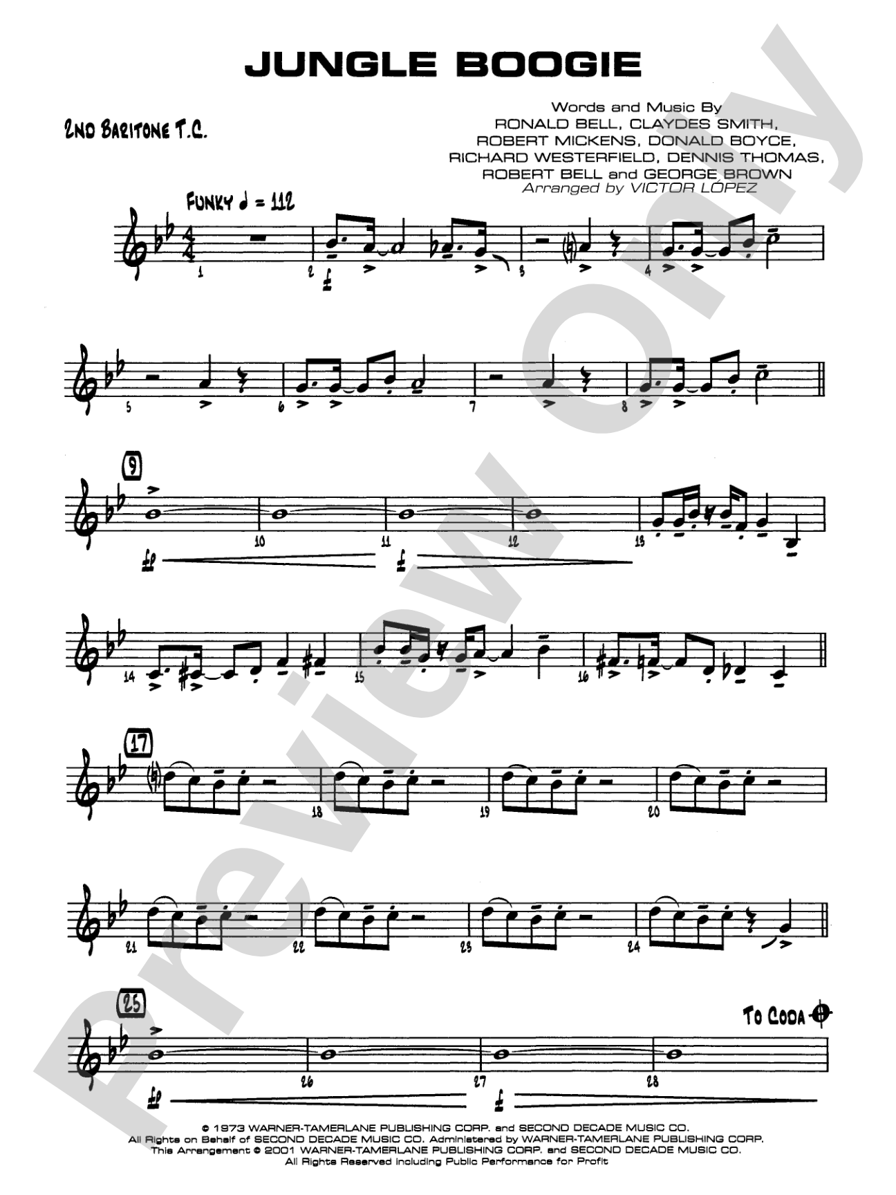Jungle Boogie: 2nd Baritone T.C.