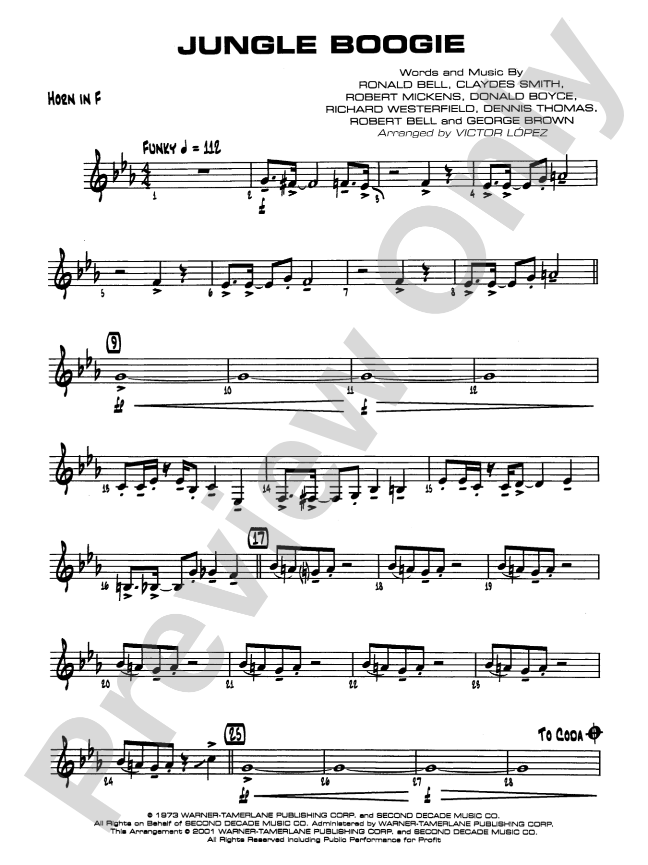 Jungle Boogie: 1st F Horn