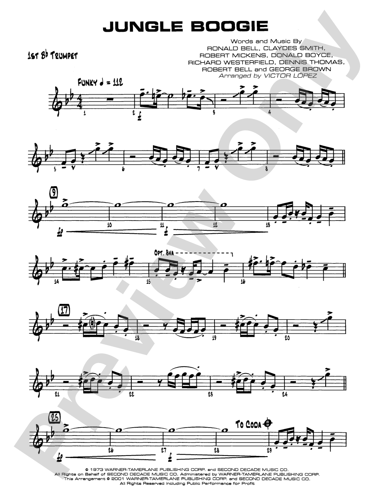 Jungle Boogie: 1st B-flat Trumpet