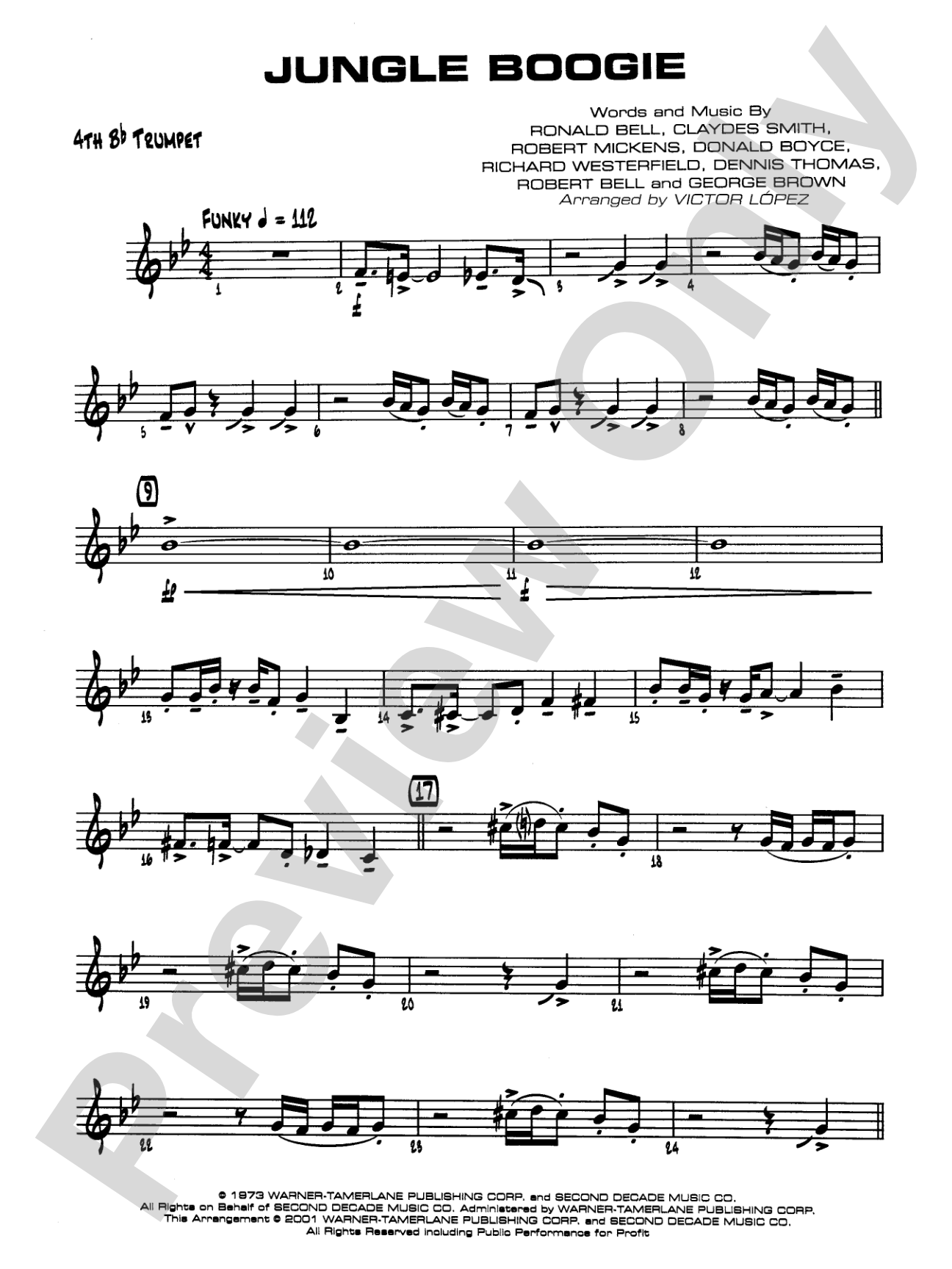Jungle Boogie: 4th B-flat Trumpet