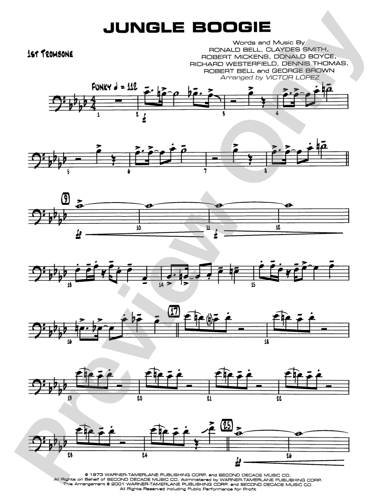 Jungle Boogie: 1st Trombone