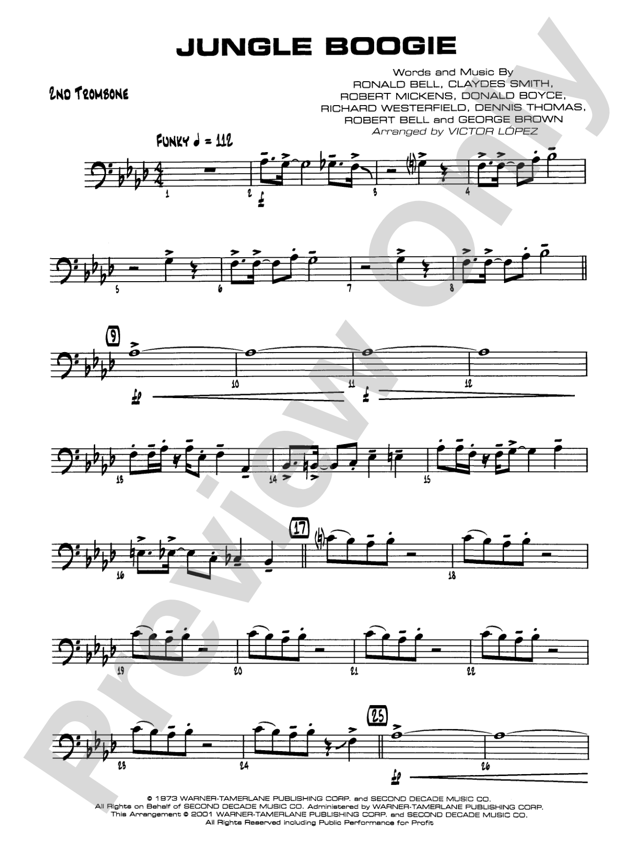 Jungle Boogie: 2nd Trombone