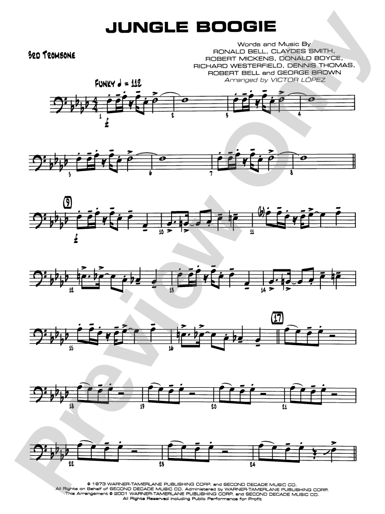 Jungle Boogie: 3rd Trombone