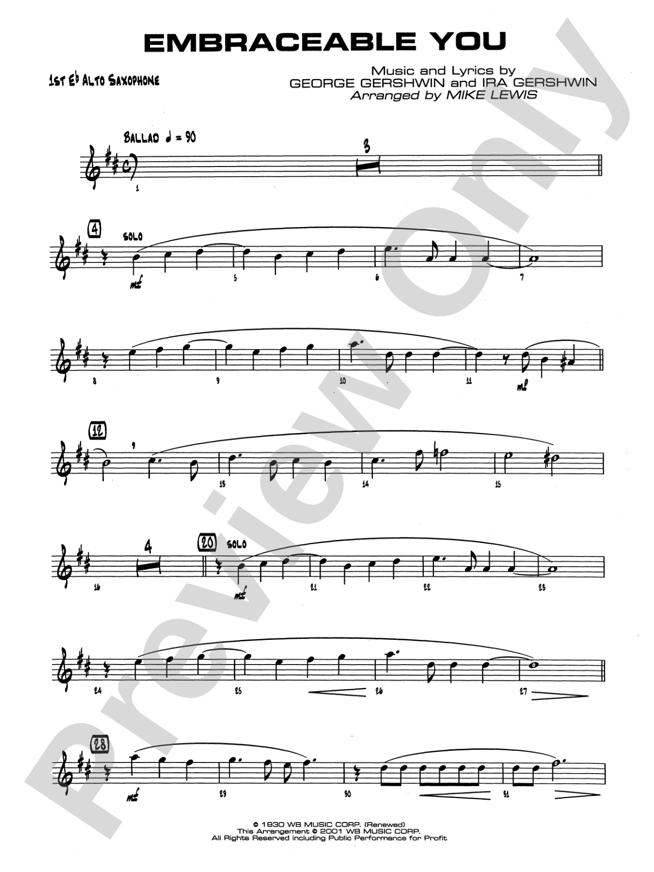 Embraceable You: E-flat Alto Saxophone