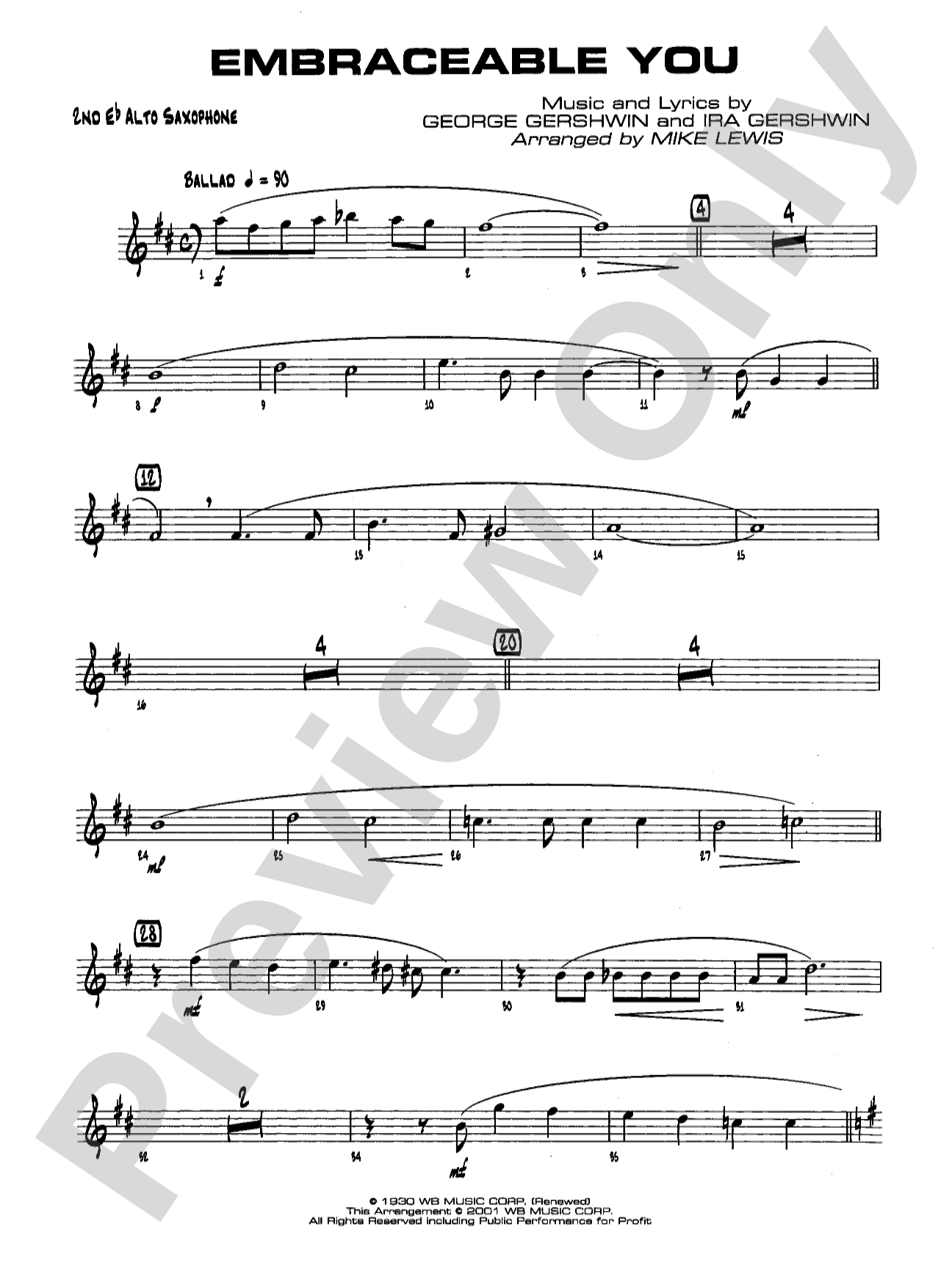 Embraceable You: 2nd E-flat Alto Saxophone