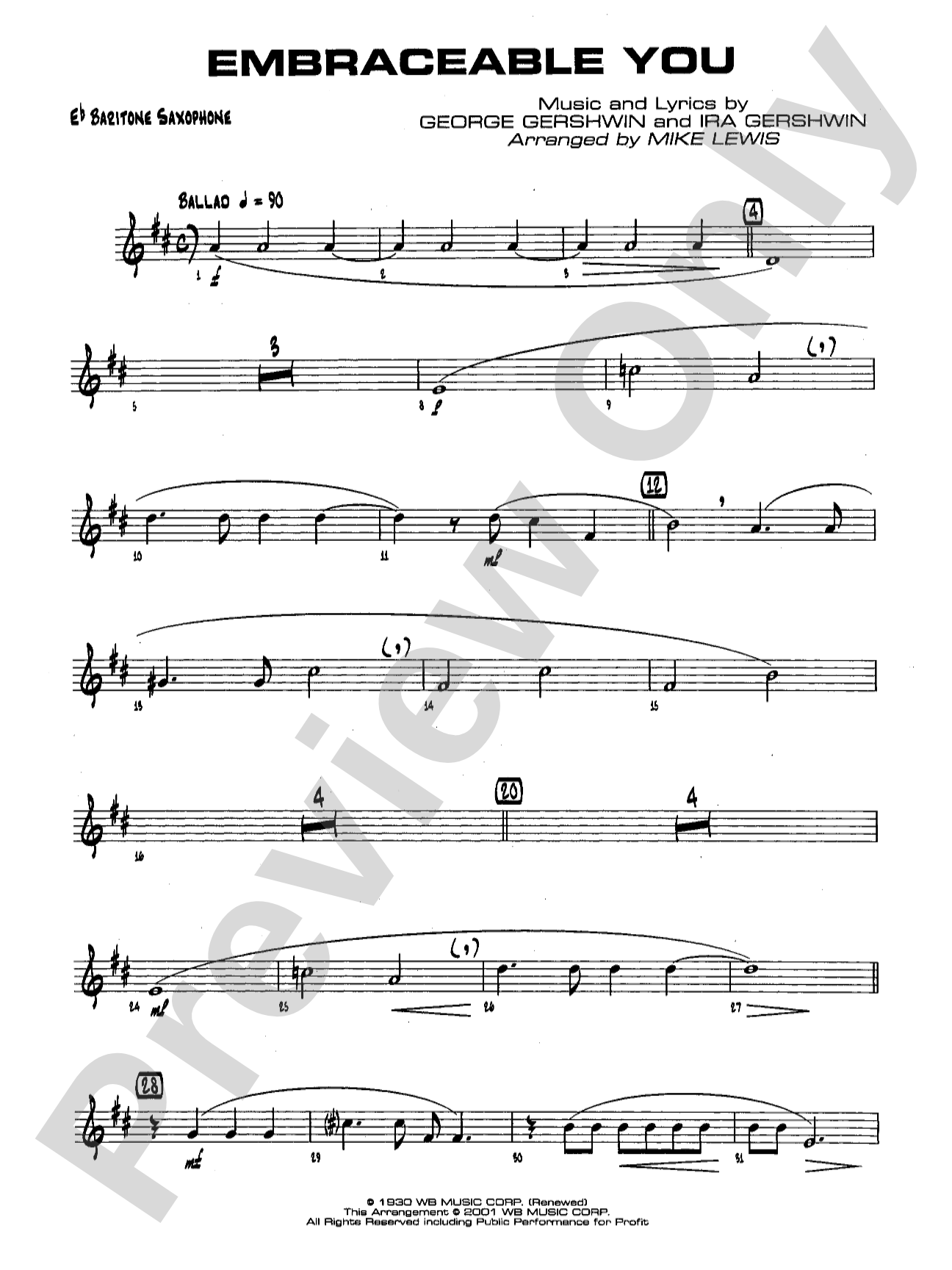 Embraceable You: E-flat Baritone Saxophone