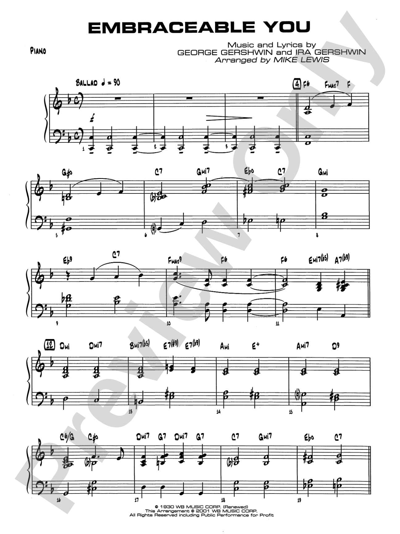 Embraceable You: Piano Accompaniment