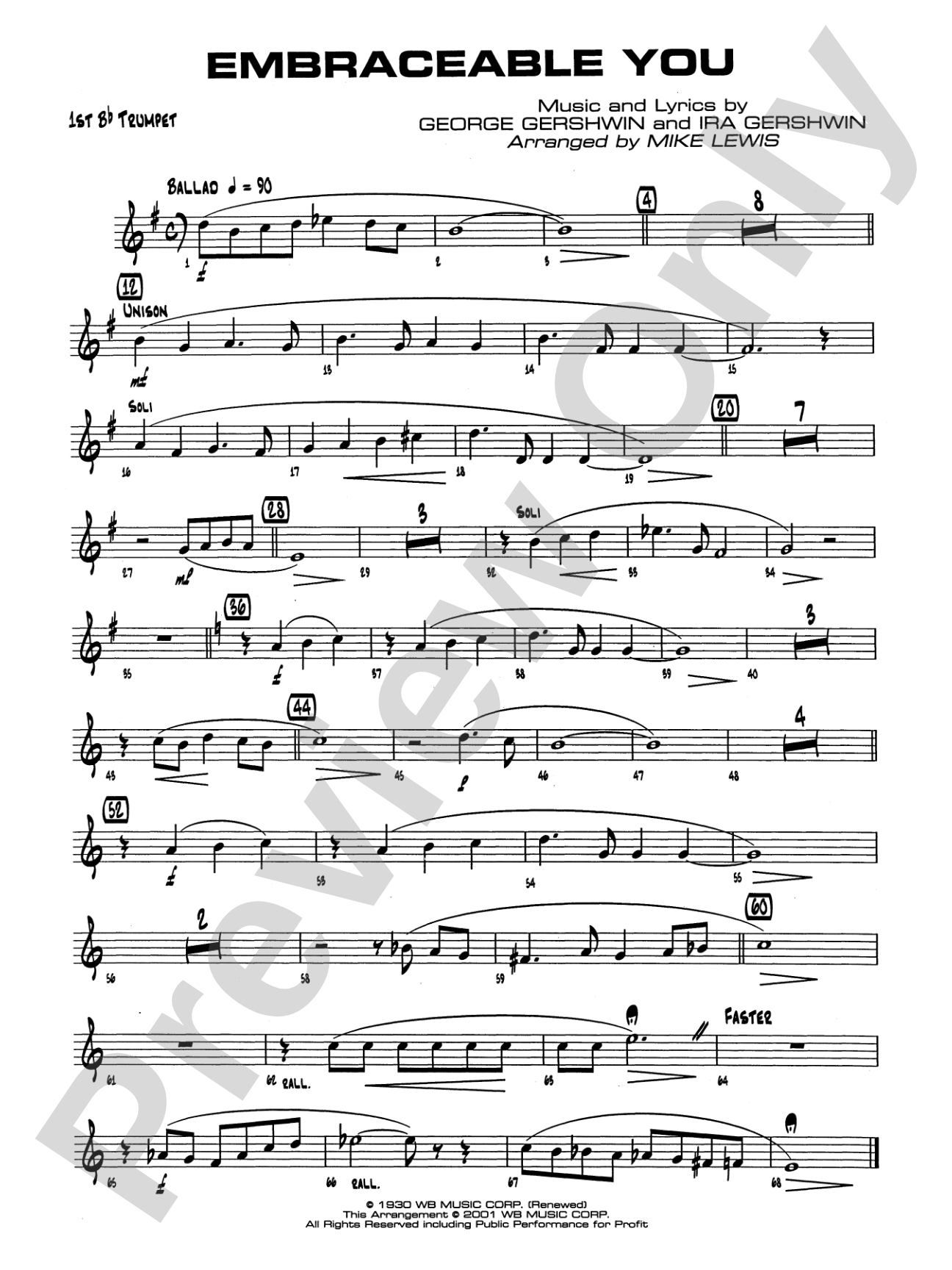 Embraceable You: 1st B-flat Trumpet