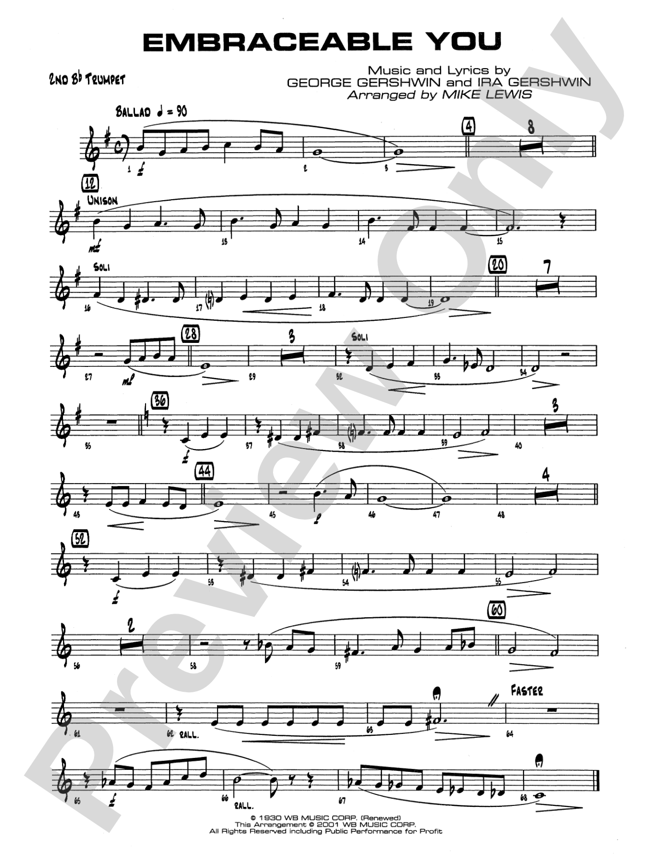 Embraceable You: 2nd B-flat Trumpet