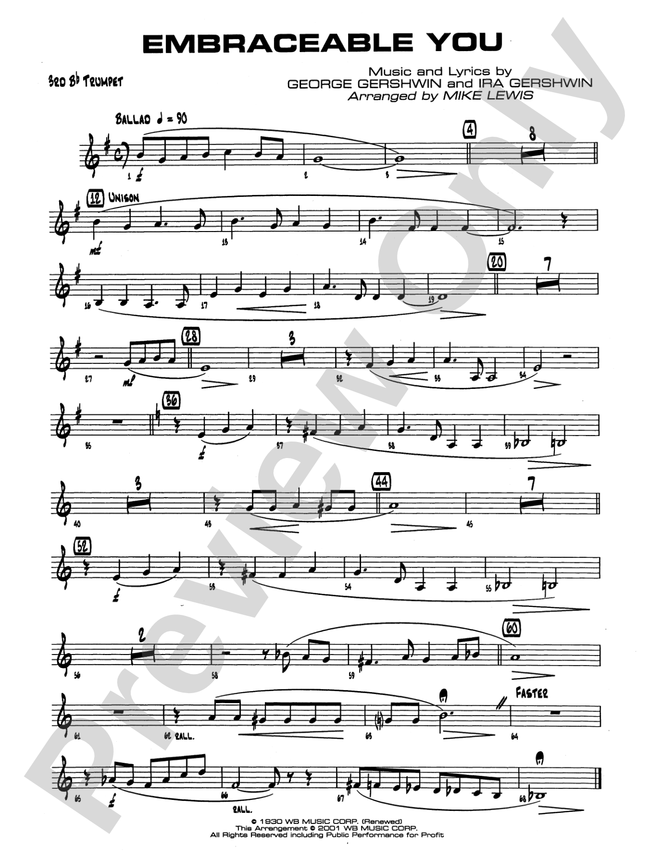 Embraceable You: 3rd B-flat Trumpet