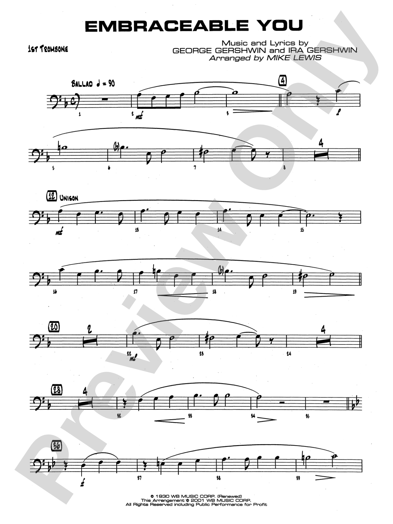 Embraceable You: 1st Trombone