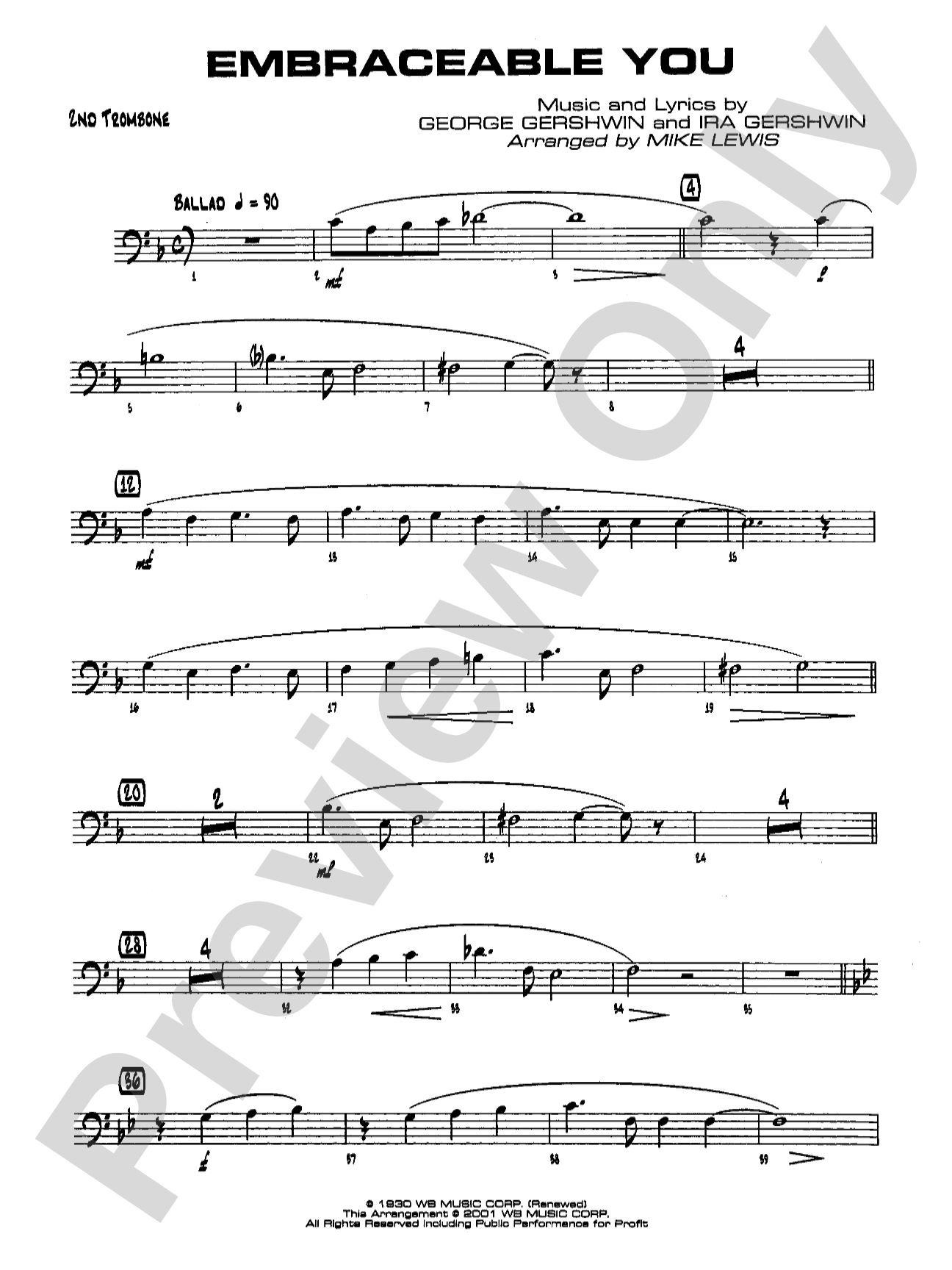 Embraceable You: 2nd Trombone