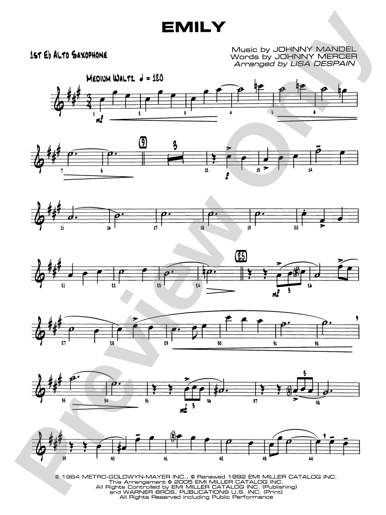 Emily: E-flat Alto Saxophone