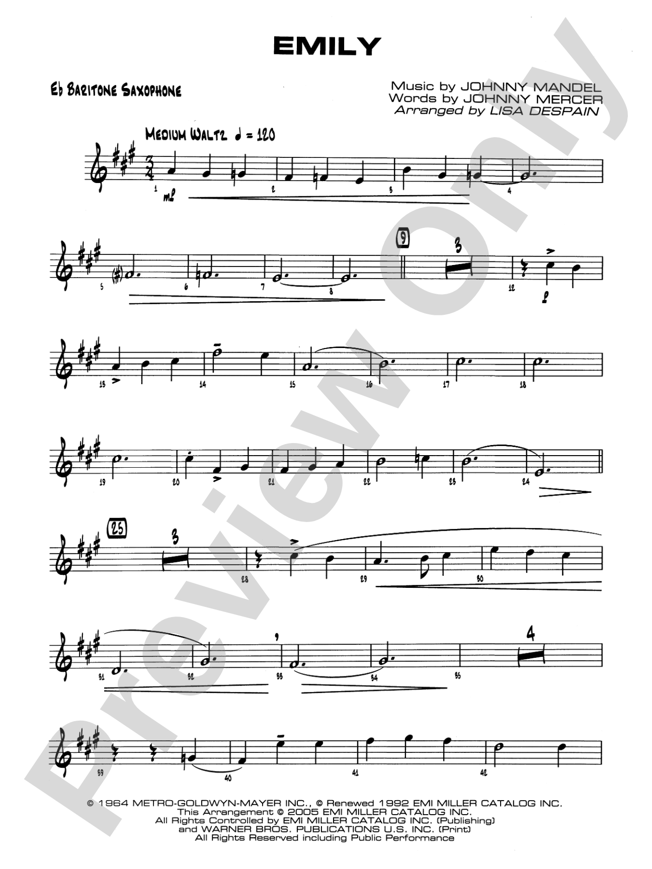 Emily: E-flat Baritone Saxophone