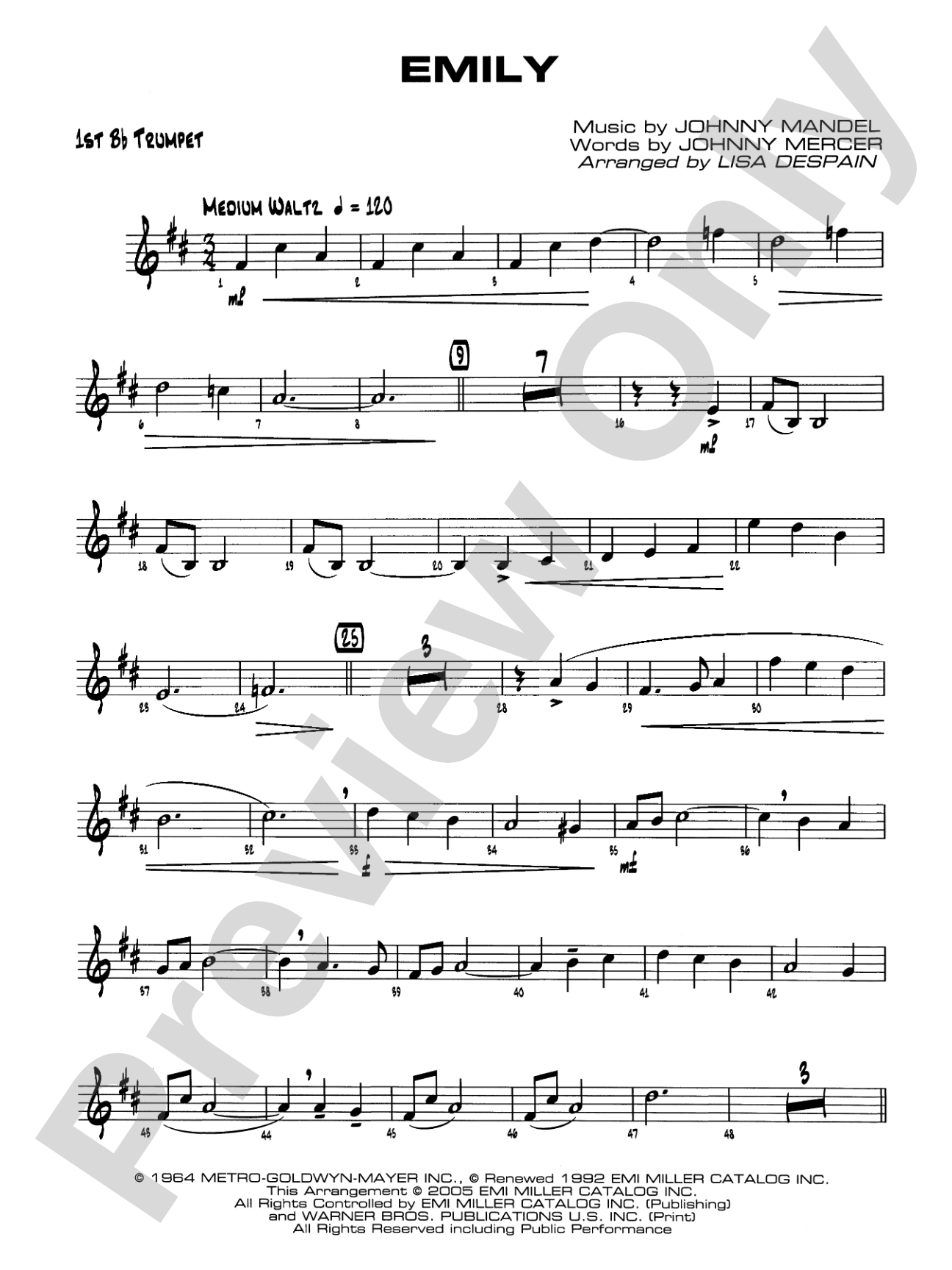 Emily: 1st B-flat Trumpet